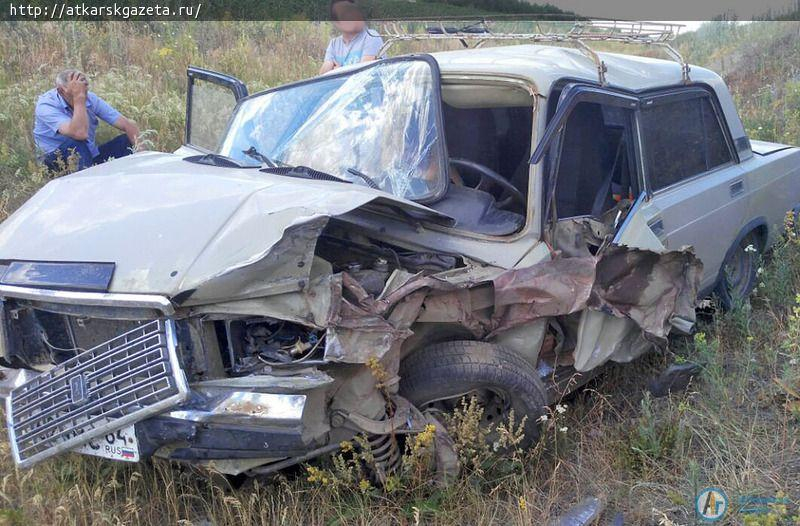 Под Аткарском перевернулся ВАЗ-2107 с пьяным водителем (ФОТО)