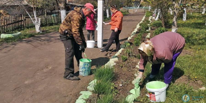 Большеекатериновцы навели порядок в сельском парке 