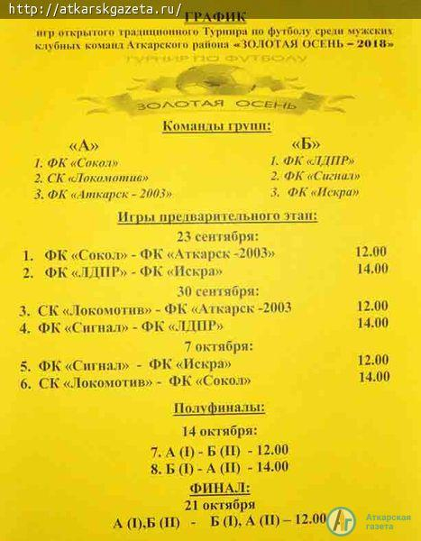 В воскресенье в Аткарске стартует осенний Чемпионат района по футболу