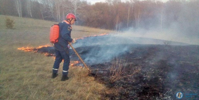 За  два дня в районе зафиксировано 27 ландшафтных пожаров